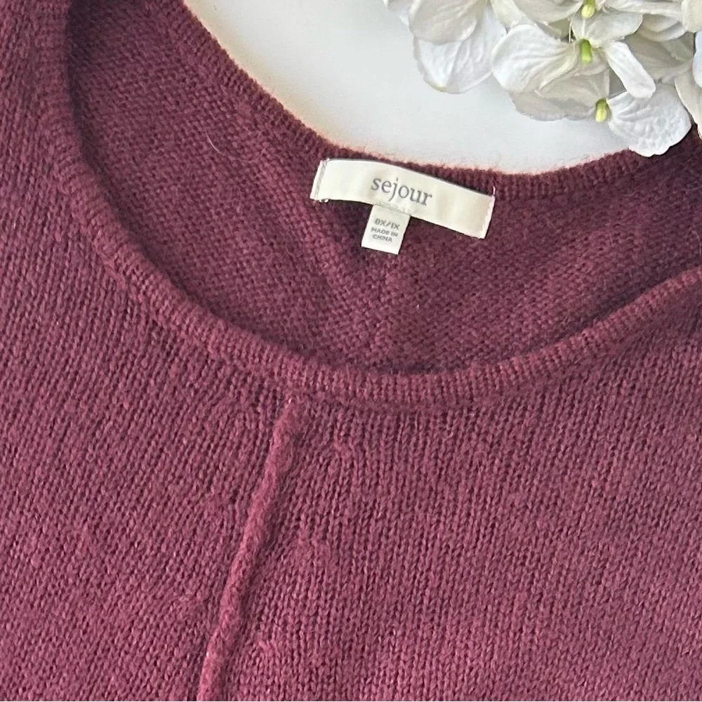 Sejour burgundy sweater poncho